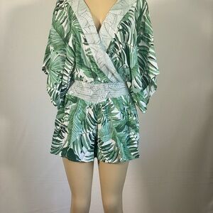 Rip Curl Green Leaf Patterned Fabric